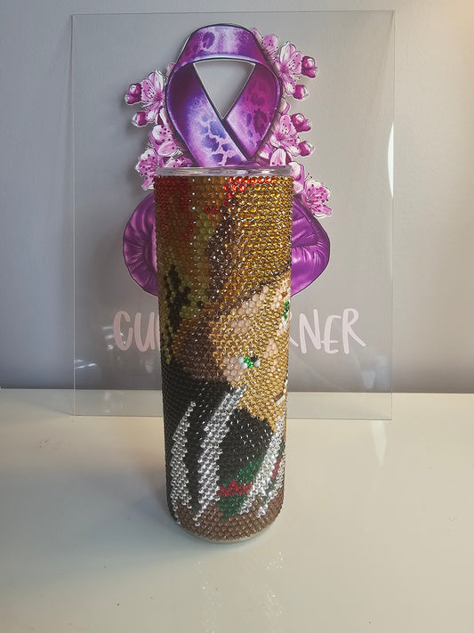 Freddy Krueger Rhinestone 20 oz Tumbler - Handmade Horror-Themed Bling Cup