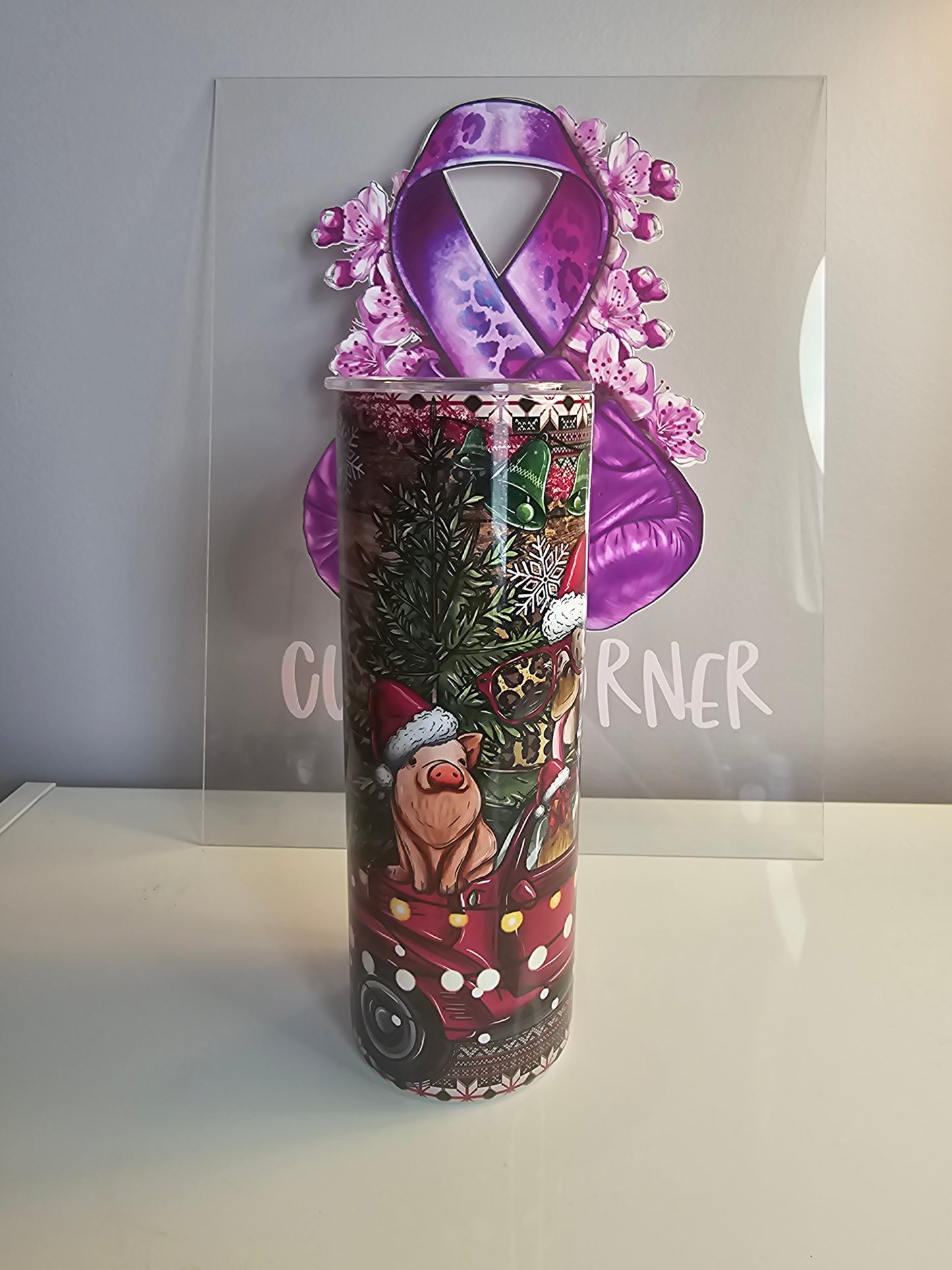 🎄 20oz Christmas Farm Animal Tumbler – Festive Holiday Stainless Steel Cup 🎅