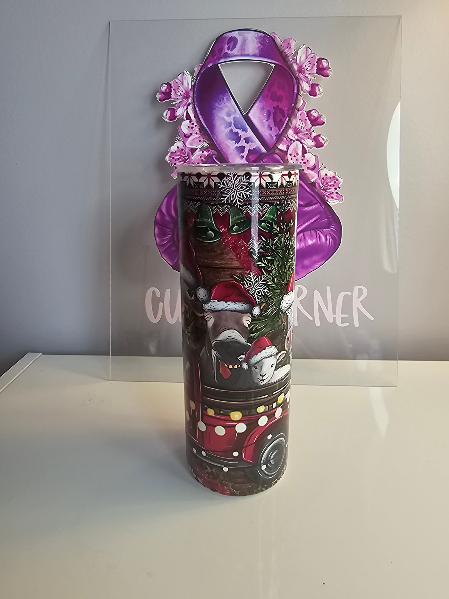 🎄 20oz Christmas Farm Animal Tumbler – Festive Holiday Stainless Steel Cup 🎅