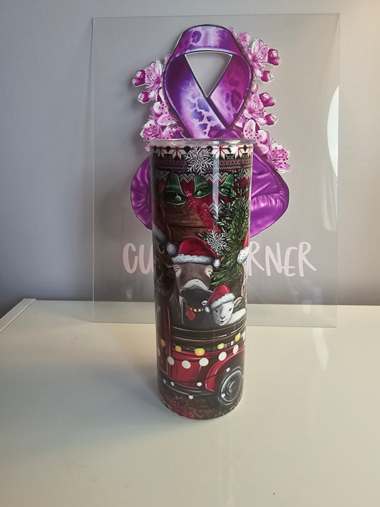 🎄 20oz Christmas Farm Animal Tumbler – Festive Holiday Stainless Steel Cup 🎅