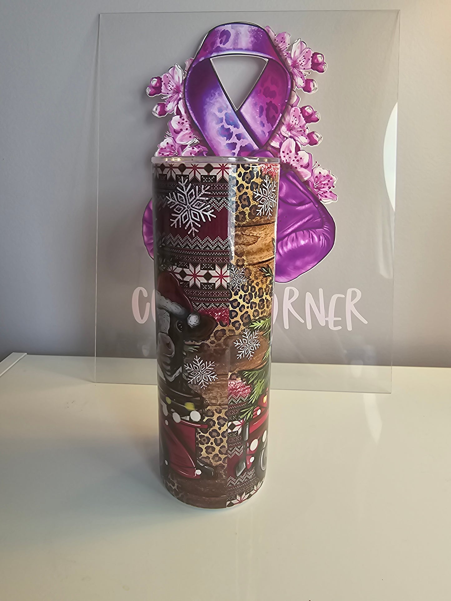 🎄 20oz Christmas Farm Animal Tumbler – Festive Holiday Stainless Steel Cup 🎅