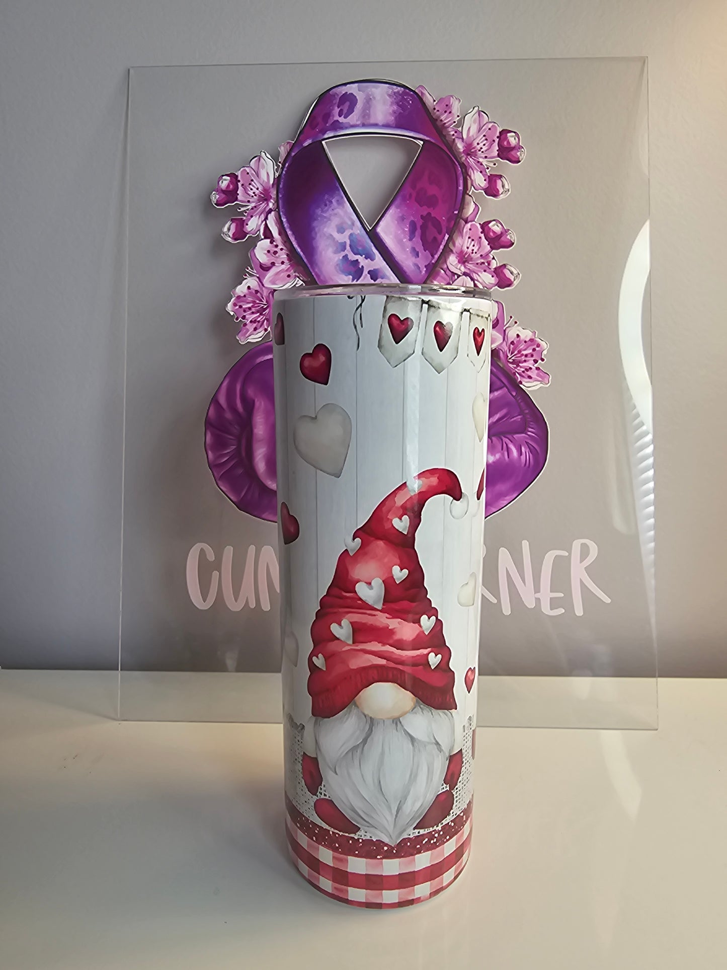 ❤️ 20oz Valentine's Gnome Tumbler – Stainless Steel Skinny Tumbler