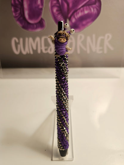 💜 BOO - Monster Ink Rhinestone Pen – Purple & Silver Sparkle Edition