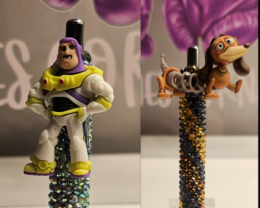 🐶 Rhinestone Refillable Pen with Toy Story Topper